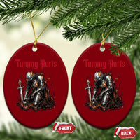 Tummy Hurts Ceramic Ornament Funny Medieval Knight Dark Humor