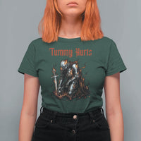 Tummy Hurts T Shirt For Women Funny Medieval Knight Dark Humor