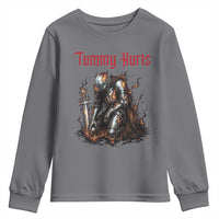 Tummy Hurts Youth Sweatshirt Funny Medieval Knight Dark Humor