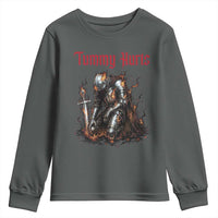 Tummy Hurts Youth Sweatshirt Funny Medieval Knight Dark Humor