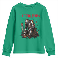 Tummy Hurts Youth Sweatshirt Funny Medieval Knight Dark Humor