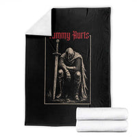 Tummy Hurts Throw Blanket Funny Medieval Knight Dark Meme