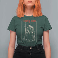 Tummy Hurts T Shirt For Women Funny Medieval Knight Dark Meme