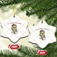 Off to Wrangle My Feral Grandkids Ceramic Ornament Funny Cowboy Frog Grandpa Western Meme