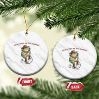 Off to Wrangle My Feral Grandkids Ceramic Ornament Funny Cowboy Frog Grandpa Western Meme