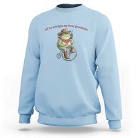 Off to Wrangle My Feral Grandkids Sweatshirt Funny Cowboy Frog Grandpa Western Meme