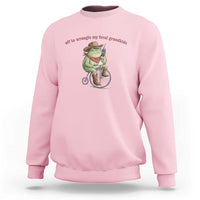 Off to Wrangle My Feral Grandkids Sweatshirt Funny Cowboy Frog Grandpa Western Meme