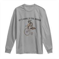 Off To Wranglin My Feral Grandkids Long Sleeve Shirt Funny Raccoon Grandpa Father's Day Gift