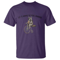 Off To Wranglin My Feral Grandkids T Shirt Funny Raccoon Grandpa Father's Day Gift