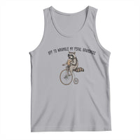 Off To Wranglin My Feral Grandkids Tank Top Funny Raccoon Grandpa Father's Day Gift