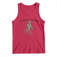 Off To Wranglin My Feral Grandkids Tank Top Funny Raccoon Grandpa Father's Day Gift