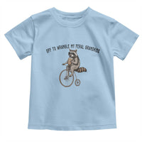 Off To Wranglin My Feral Grandkids Toddler T Shirt Funny Raccoon Grandpa Father's Day Gift