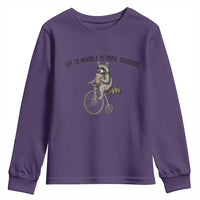 Off To Wranglin My Feral Grandkids Youth Sweatshirt Funny Raccoon Grandpa Father's Day Gift