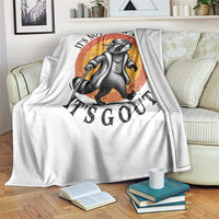 It's Not A Pimp Walk It's Gout Throw Blanket Funny Gout Dad Sarcastic Raccoon