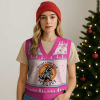 It's Not A Pimp Walk It's Gout V-Neck Knit Sweater Vest Funny Gout Dad Sarcastic Raccoon