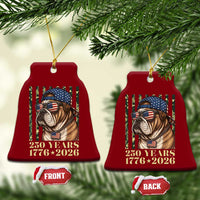 250 Years America Anniversary Ceramic Ornament Military Bulldog American Flag Camo