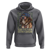 250 Years America Anniversary Hoodie Military Bulldog American Flag Camo