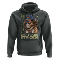 250 Years America Anniversary Hoodie Military Bulldog American Flag Camo