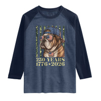 250 Years America Anniversary Raglan Shirt Military Bulldog American Flag Camo