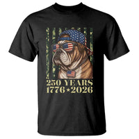 250 Years America Anniversary T Shirt Military Bulldog American Flag Camo