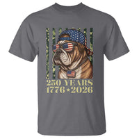 250 Years America Anniversary T Shirt Military Bulldog American Flag Camo