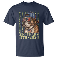 250 Years America Anniversary T Shirt Military Bulldog American Flag Camo