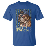 250 Years America Anniversary T Shirt Military Bulldog American Flag Camo