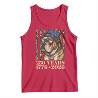 250 Years America Anniversary Tank Top Military Bulldog American Flag Camo