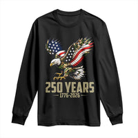 250 Years America Anniversary Long Sleeve Shirt Military Eagle American Flag Camo