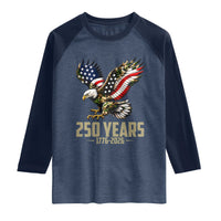 250 Years America Anniversary Raglan Shirt Military Eagle American Flag Camo