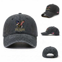 250 Years America Anniversary Washed Cotton Baseball Cap Military Eagle American Flag Camo