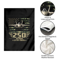 250 Years Anniversary Garden Flag Patriotic Jet Fighter US Flag Camo