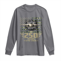 250 Years Anniversary Long Sleeve Shirt Patriotic Jet Fighter US Flag Camo