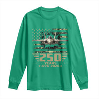 250 Years Anniversary Long Sleeve Shirt Patriotic Jet Fighter US Flag Camo