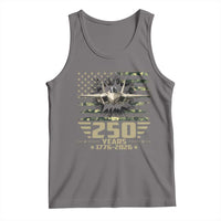 250 Years Anniversary Tank Top Patriotic Jet Fighter US Flag Camo