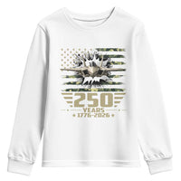 250 Years Anniversary Youth Sweatshirt Patriotic Jet Fighter US Flag Camo