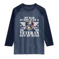Military Family Veteran Support Raglan Shirt My Papa US Veteran My Hero