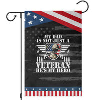 Military Family Veteran Support Patriotic Garden Flag My Papa US Veteran My Hero