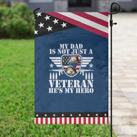 Military Family Veteran Support Patriotic Garden Flag My Papa US Veteran My Hero