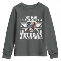 Military Family Veteran Support Youth Sweatshirt My Papa US Veteran My Hero