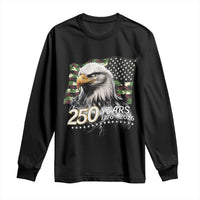 250 Years America Anniversary Long Sleeve Shirt Patriotic Bald Eagle Military Tactical American Flag Camo