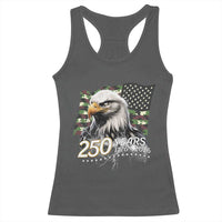 250 Years America Anniversary Racerback Tank Top Patriotic Bald Eagle Military Tactical American Flag Camo