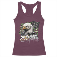 250 Years America Anniversary Racerback Tank Top Patriotic Bald Eagle Military Tactical American Flag Camo