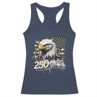 250 Years America Anniversary Racerback Tank Top Patriotic Bald Eagle Military Tactical American Flag Camo