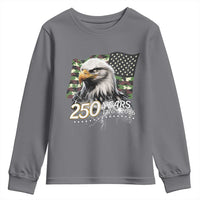 250 Years America Anniversary Youth Sweatshirt Patriotic Bald Eagle Military Tactical American Flag Camo