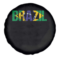 Brazil Brasil Flag Spare Tire Cover Vintage Distressed Brazil