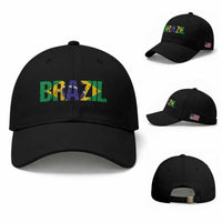 Brazil Brasil Flag Baseball Cap Vintage Distressed Brazil