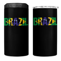 Brazil Brasil Flag 4 in 1 Can Cooler Tumbler Vintage Distressed Brazil