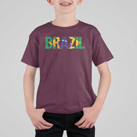 Brazil Brasil Flag T Shirt For Kid Vintage Distressed Brazil