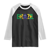 Brazil Brasil Flag Raglan Shirt Vintage Distressed Brazil